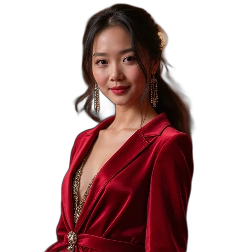 dress, jacket, staff, jewelry transparent PNG cut-out