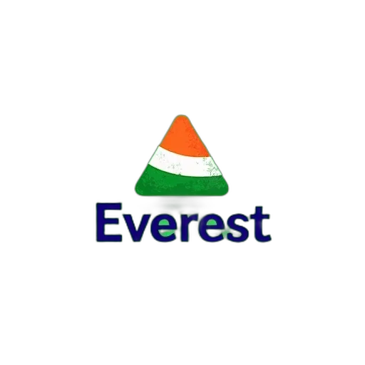 first, image, displays, stylized, logo, word, everest, blue transparent PNG cut-out