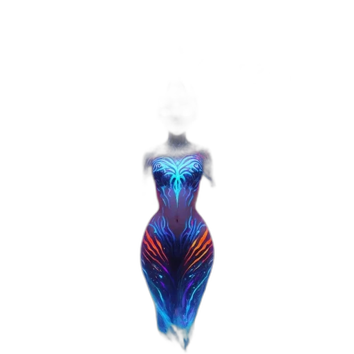 dress, creature, bottle, jewelry, 3d render, concept art, vaporwave, pixel art transparent PNG cut-out