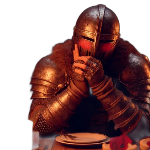 food, mask, sword, weapon, concept art, 3d render, red, knight transparent PNG cut-out