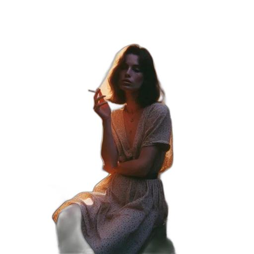 dress, creature, face, staff, photorealistic, concept art, vaporwave, oil painting transparent PNG cut-out