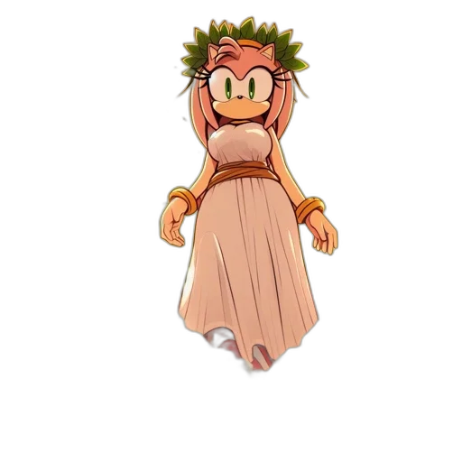 dress, crown, creature, flower, concept art, pixel art, 3d render, cartoon transparent PNG cut-out