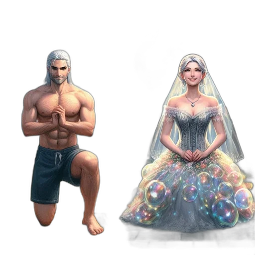 dress, concept art, fantasy art, pixel art, 3d render, monochrome, image, featuring transparent PNG cut-out