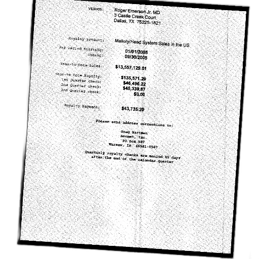 document, titled, royalty, payments, roger, emerson, detailing, products transparent PNG cut-out