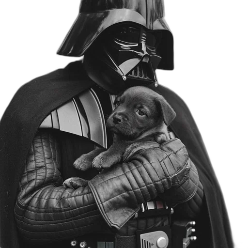 animal, photorealistic, comic book art, concept art, fantasy art, person, dressed, darth transparent PNG cut-out