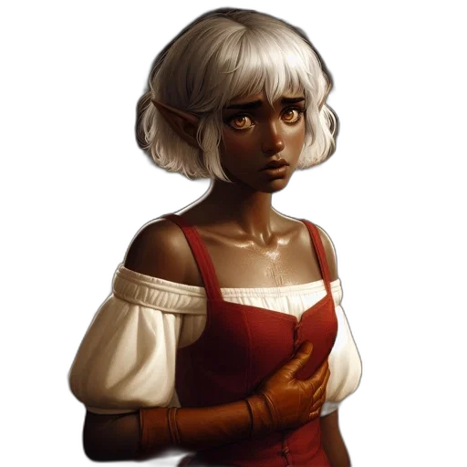 staff, face, dress, concept art, fantasy art, pixel art, comic book art, red transparent PNG cut-out