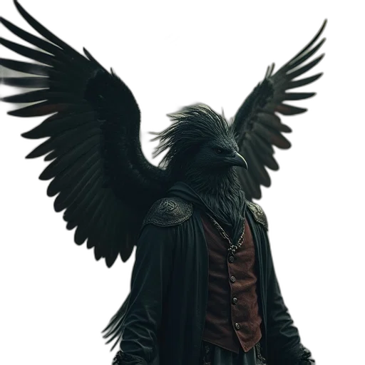 mask, jacket, dragon, staff, concept art, fantasy art, comic book art, 3d render transparent PNG cut-out