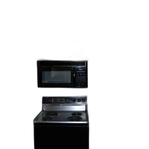 furniture, 3d render, kitchen, wooden, cabinets, black, microwave, stainless transparent PNG cut-out