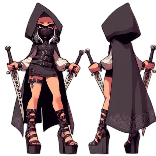 weapon, mask, concept art, pixel art, fantasy art, 3d render, dark, monochrome transparent PNG cut-out