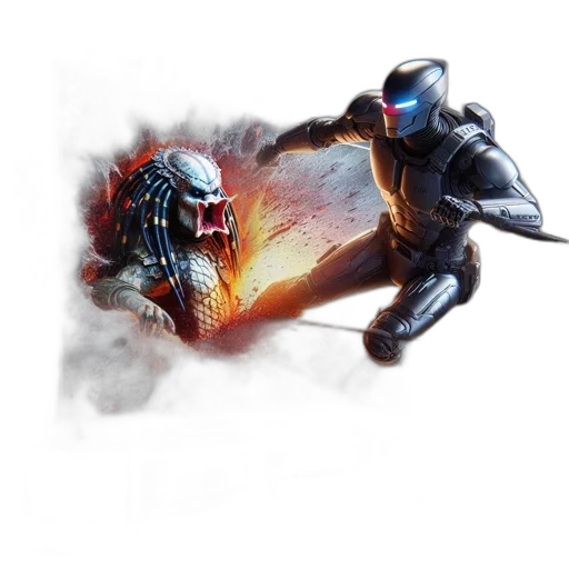 mask, weapon, concept art, comic book art, fantasy art, 3d render, fire, outer space transparent PNG cut-out