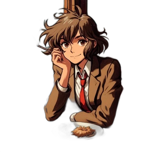 staff, hat, jacket, creature, pixel art, anime, cartoon, concept art transparent PNG cut-out