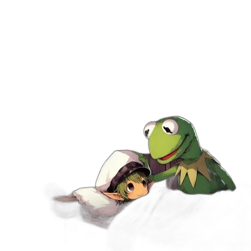 creature, animal, hat, watercolor, concept art, pixel art, photorealistic, snow transparent PNG cut-out