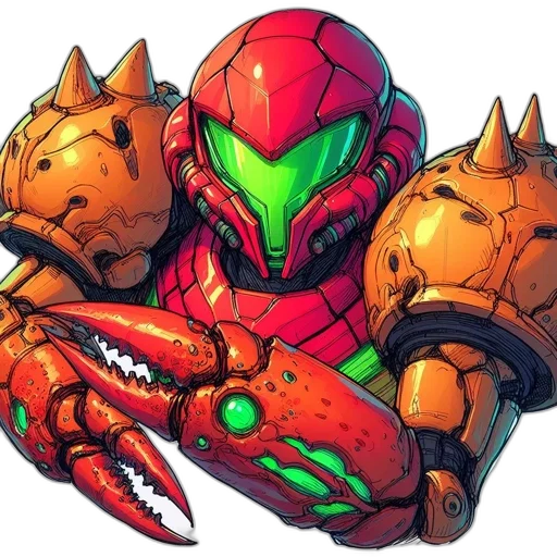 robot, creature, weapon, animal, concept art, pixel art, comic book art, watercolor transparent PNG cut-out