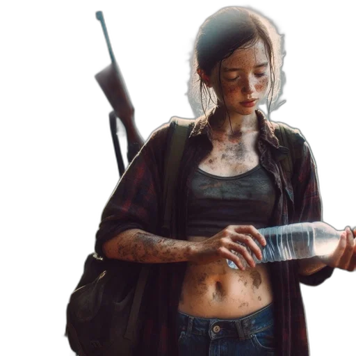 weapon, sword, concept art, photorealistic, comic book art, young, woman, stands transparent PNG cut-out