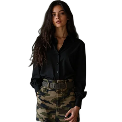 jacket, dress, staff, dark, earth tones, woman, black, shirt transparent PNG cut-out