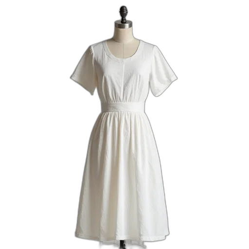 dress, white, cotton, blend transparent PNG cut-out