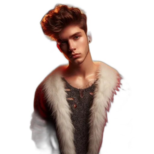 jacket, hair, jewelry, photorealistic, fantasy art, 3d render, concept art, young transparent PNG cut-out