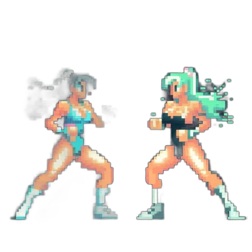 robot, weapon, pixel art, concept art, cyberpunk, vaporwave, fire, pastel transparent PNG cut-out