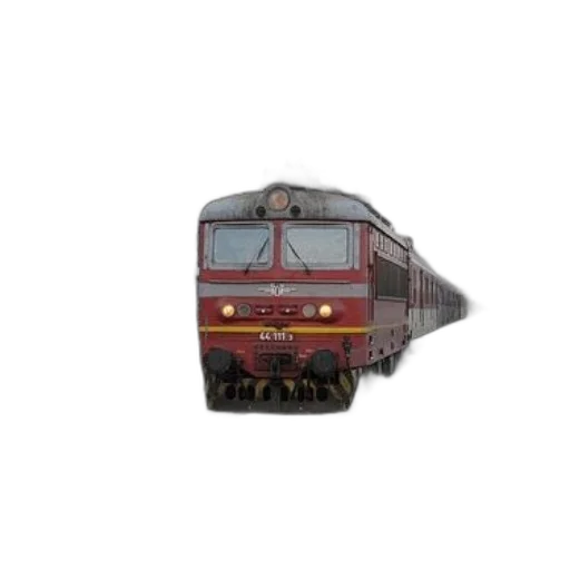3d render, photorealistic, red, train, parked, tracks, station, building transparent PNG cut-out