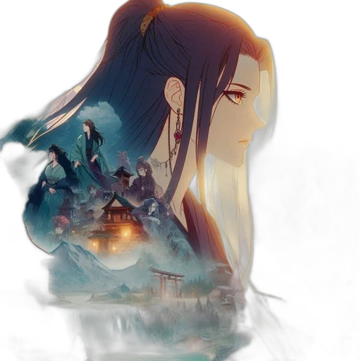 mask, face, crown, weapon, fantasy art, concept art, anime, watercolor transparent PNG cut-out