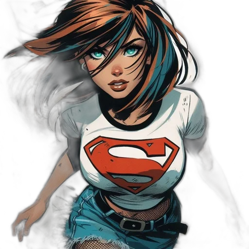 comic book art, concept art, cartoon, fantasy art, blue, woman, eyes, brown transparent PNG cut-out
