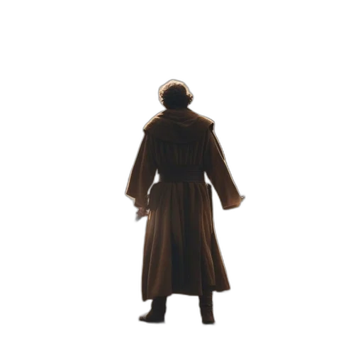 jacket, staff, hat, creature, concept art, 3d render, earth tones, dark transparent PNG cut-out