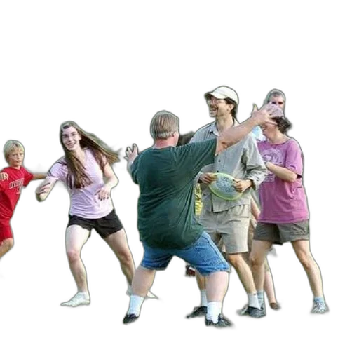 concept art, group, people, playing, frisbee, grassy, field transparent PNG cut-out