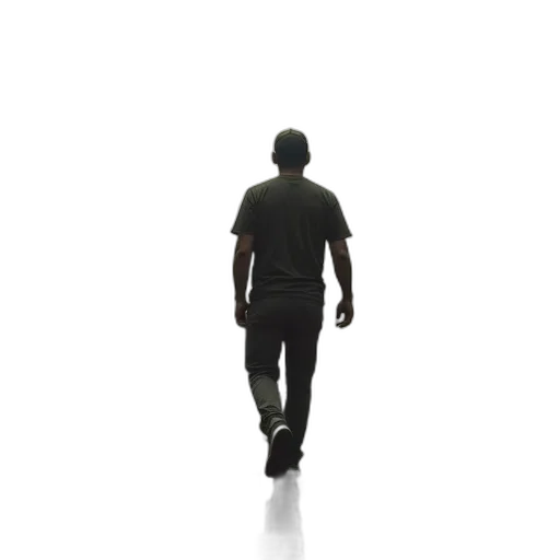 staff, face, robot, jacket, 3d render, concept art, photorealistic, walking transparent PNG cut-out