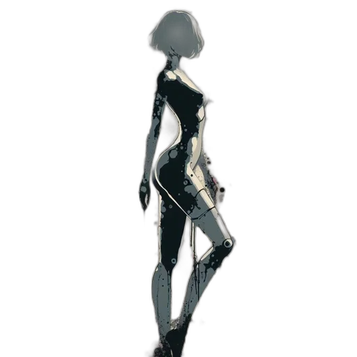 robot, dress, weapon, jacket, concept art, cyberpunk, 3d render, fantasy art transparent PNG cut-out