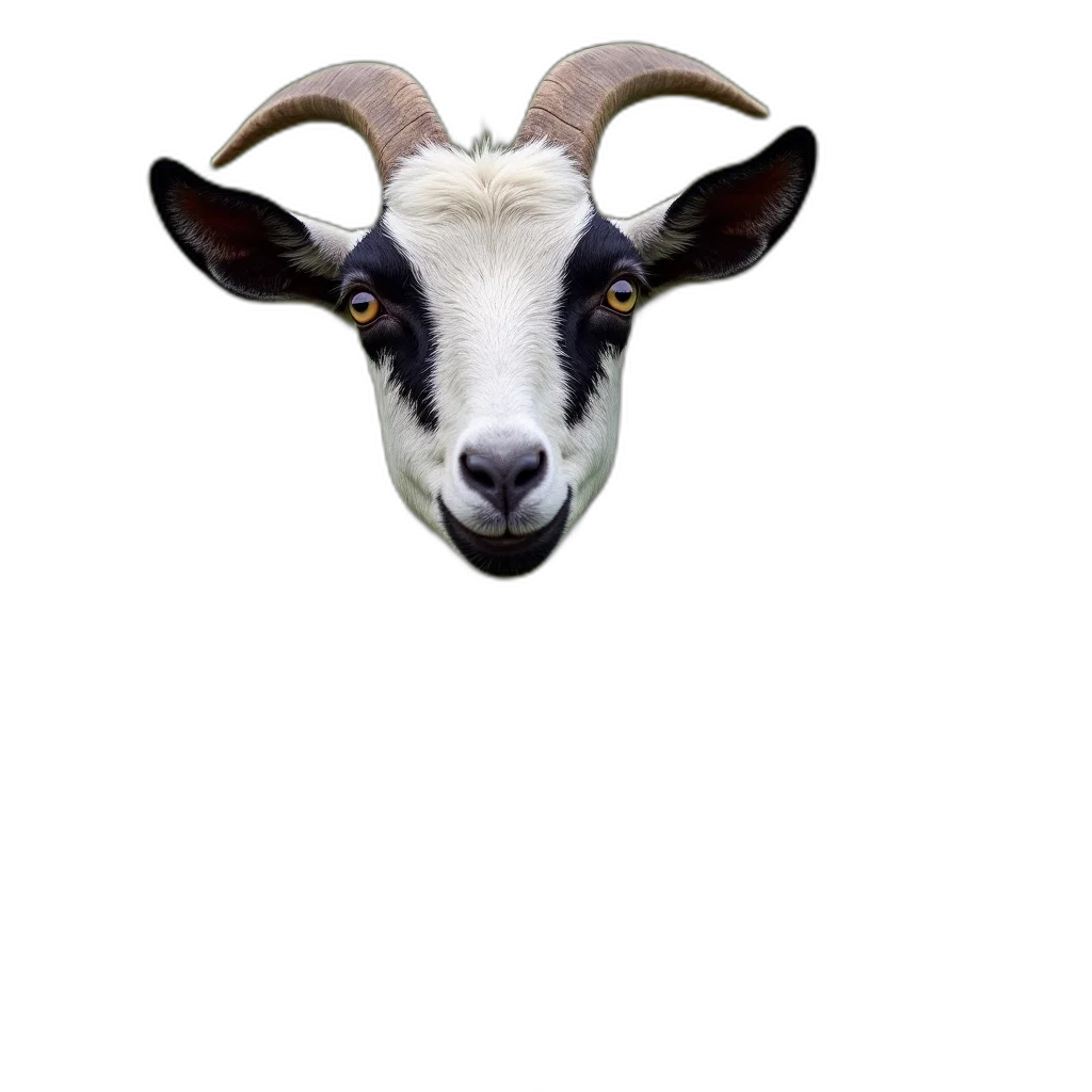 animal, face, mask, creature, photorealistic, 3d render, white, goat transparent PNG cut-out