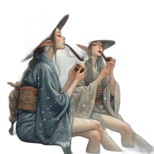 staff, umbrella, hat, sword, concept art, fantasy art, watercolor, oil painting transparent PNG cut-out