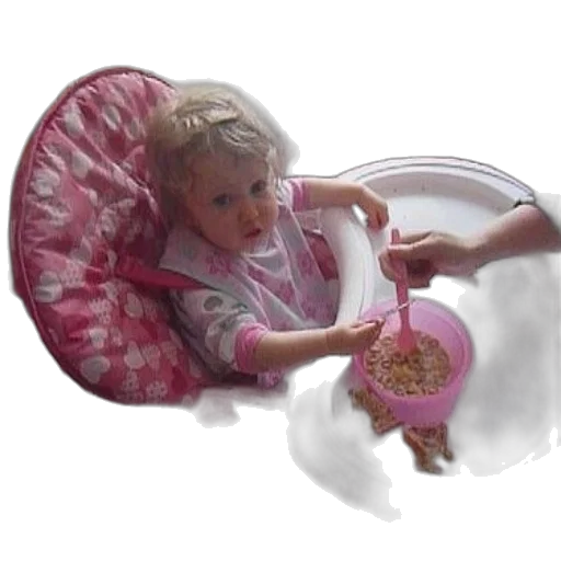 furniture, jewelry, photorealistic, 3d render, baby, high, chair, eating transparent PNG cut-out