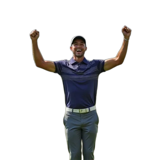 golfer, celebrates, after, winning transparent PNG cut-out