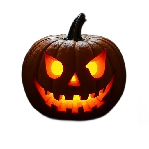 mask, face, photorealistic, 3d render, jack, lantern, pumpkin, black transparent PNG cut-out