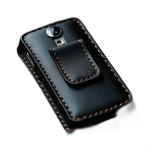 jewelry, 3d render, black, leather, holster, case, belt, clip transparent PNG cut-out