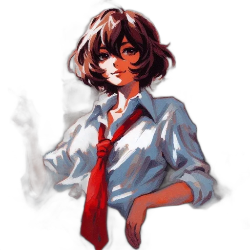 staff, face, jacket, weapon, watercolor, anime, pixel art, concept art transparent PNG cut-out
