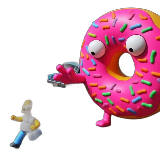 food, weapon, 3d render, concept art, animated, scene, inspired, simpsons transparent PNG cut-out