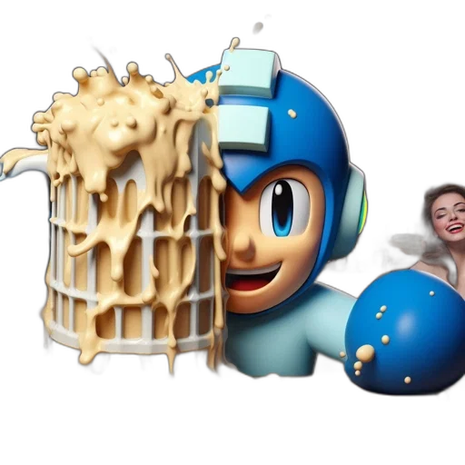 food, robot, 3d render, concept art, pixel art, animated, mega, man transparent PNG cut-out