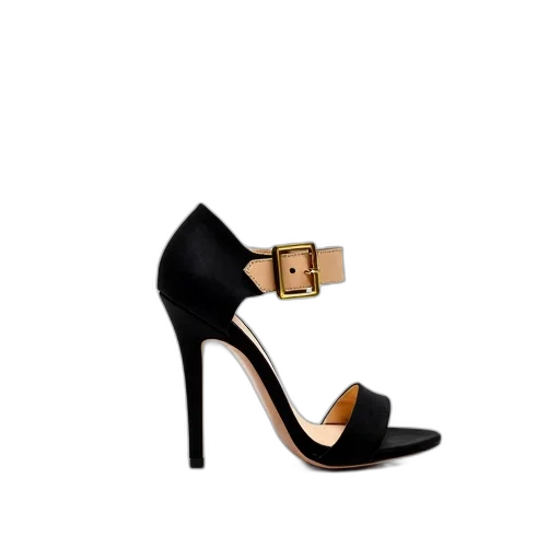 shoes, jewelry, 3d render, dark, earth tones, black, high-heeled, sandal transparent PNG cut-out