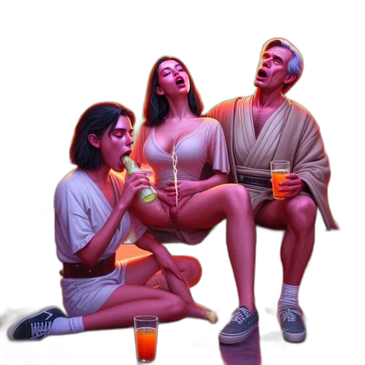 umbrella, food, jacket, dress, vaporwave, concept art, 3d render, pixel art transparent PNG cut-out
