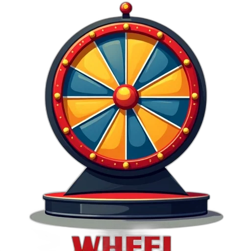 weapon, stylized, illustration, wheel, fortune, red, yellow, blue transparent PNG cut-out