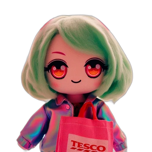 vaporwave, 3d render, cartoon, concept art, illustration, features, anime-style, character transparent PNG cut-out