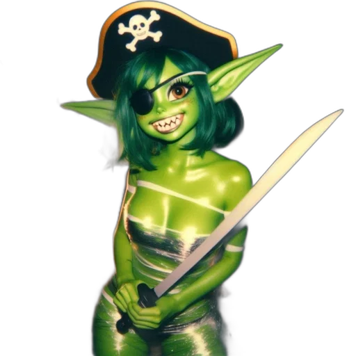 staff, fantasy art, concept art, pixel art, 3d render, green, mischievous, figure transparent PNG cut-out