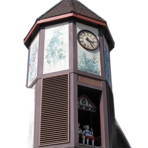 furniture, building, 3d render, photorealistic, concept art, clock, tower, decorative transparent PNG cut-out