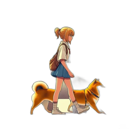 staff, animal, creature, concept art, anime, watercolor, fantasy art, bustling transparent PNG cut-out