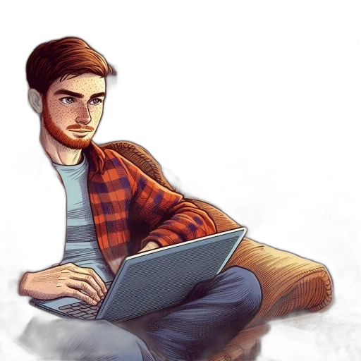 jacket, face, staff, cartoon, comic book art, pixel art, concept art, young transparent PNG cut-out