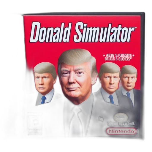3d render, concept art, video, game, case, nintendo, donald, simulator transparent PNG cut-out
