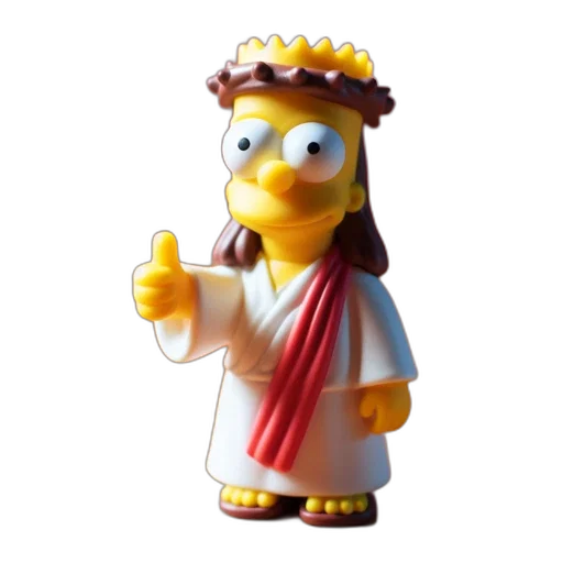 crown, staff, jewelry, 3d render, concept art, figurine, homer, simpson-like transparent PNG cut-out