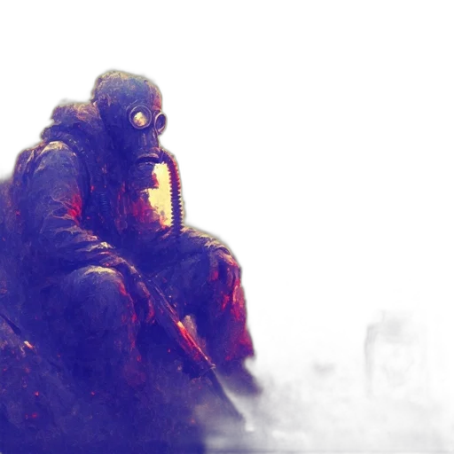 jacket, mask, weapon, creature transparent PNG cut-out