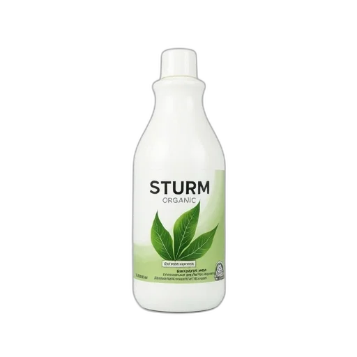bottle, white, label, reads, sturm, organic, black, text transparent PNG cut-out